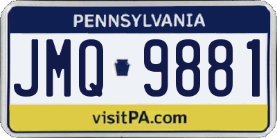 PA license plate JMQ9881