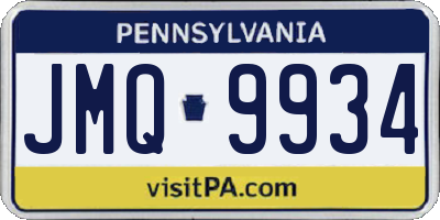 PA license plate JMQ9934