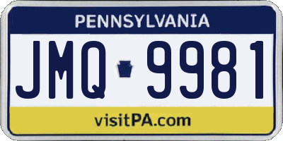 PA license plate JMQ9981