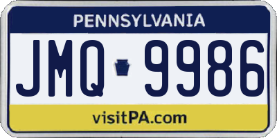 PA license plate JMQ9986