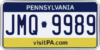 PA license plate JMQ9989