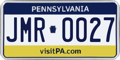 PA license plate JMR0027