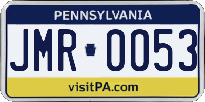 PA license plate JMR0053