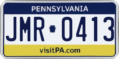 PA license plate JMR0413