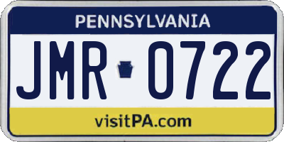 PA license plate JMR0722