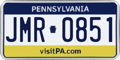 PA license plate JMR0851