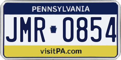 PA license plate JMR0854