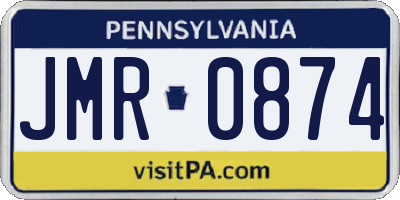 PA license plate JMR0874