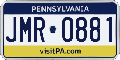 PA license plate JMR0881