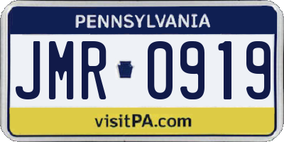 PA license plate JMR0919