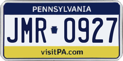 PA license plate JMR0927