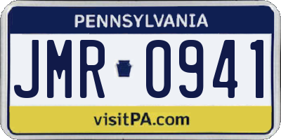 PA license plate JMR0941