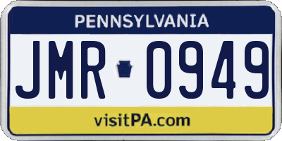 PA license plate JMR0949