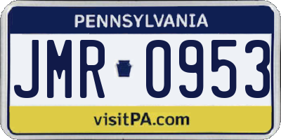 PA license plate JMR0953