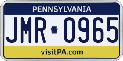 PA license plate JMR0965