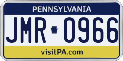 PA license plate JMR0966