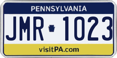 PA license plate JMR1023