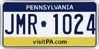 PA license plate JMR1024