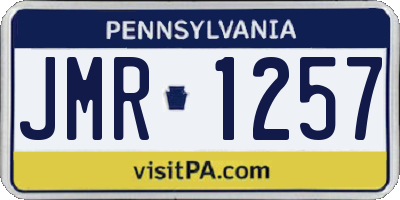 PA license plate JMR1257