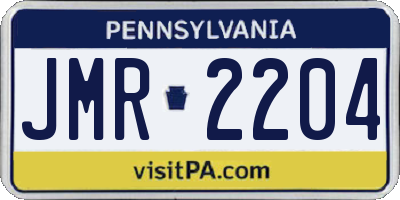 PA license plate JMR2204
