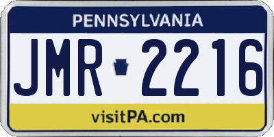 PA license plate JMR2216