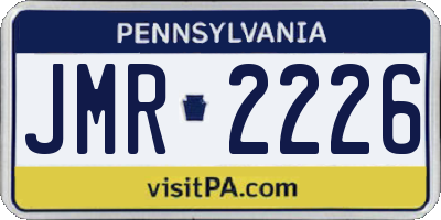 PA license plate JMR2226
