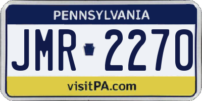 PA license plate JMR2270