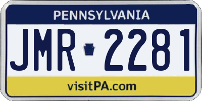 PA license plate JMR2281