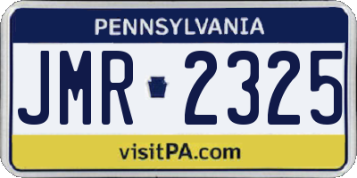 PA license plate JMR2325