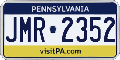 PA license plate JMR2352