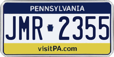 PA license plate JMR2355