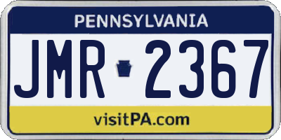 PA license plate JMR2367