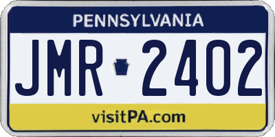 PA license plate JMR2402