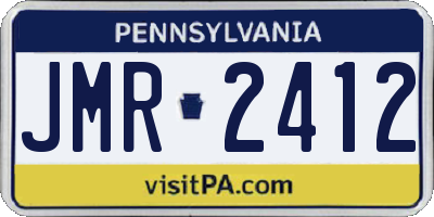 PA license plate JMR2412