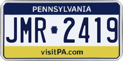 PA license plate JMR2419