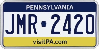 PA license plate JMR2420