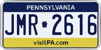 PA license plate JMR2616