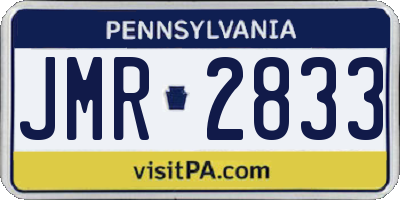 PA license plate JMR2833