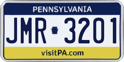 PA license plate JMR3201