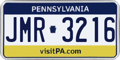 PA license plate JMR3216