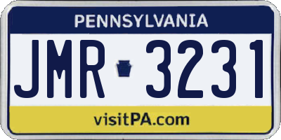 PA license plate JMR3231