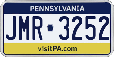 PA license plate JMR3252