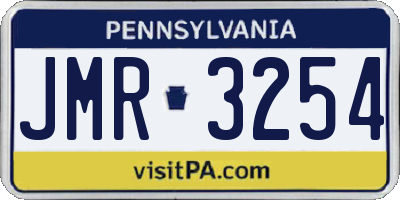 PA license plate JMR3254