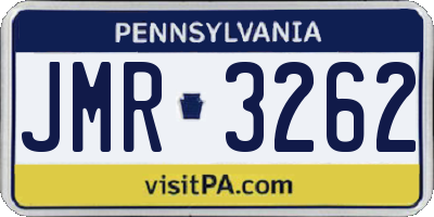 PA license plate JMR3262