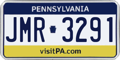 PA license plate JMR3291