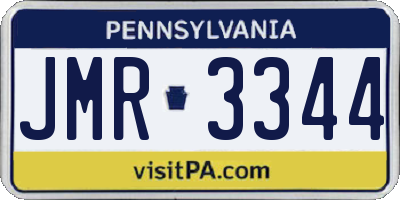 PA license plate JMR3344