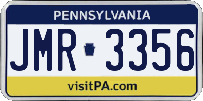 PA license plate JMR3356