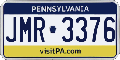 PA license plate JMR3376