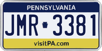 PA license plate JMR3381