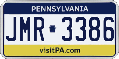 PA license plate JMR3386